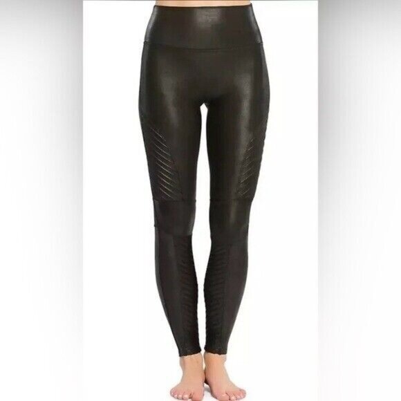 NWOT Spanx Faux Leather Moto Leggings - Picture 3 of 8